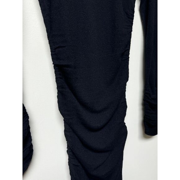REISS Charley Ruched Midi Dress, Wool/Cashmere Blend, Black, Sz XS - Picture 5 of 14